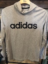 Gray Adidas Lightweight Long Sleeve Pullover Hoodie Youth Size XL 18/20 