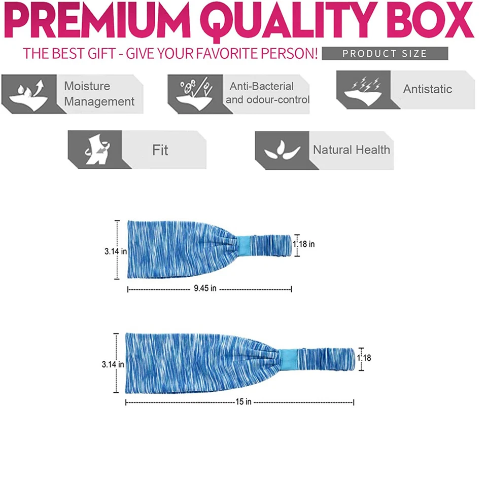 Diadema deportiva antideslizante elástica absorbente 2 piezas unisex deportiva correr fitness Foto 4 de 4