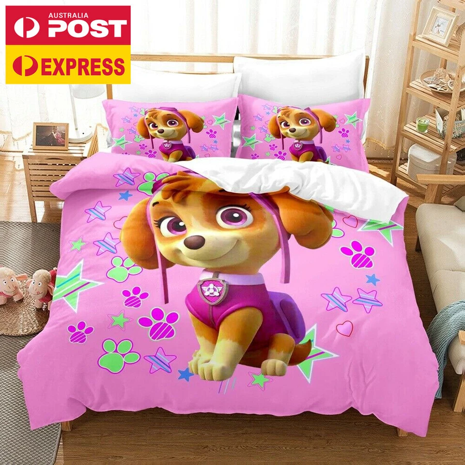 Fundas nórdicas edredón ropa de cama Paw Patrol fundas de almohada individuales dobles queen AUPOST Foto 4 de 4