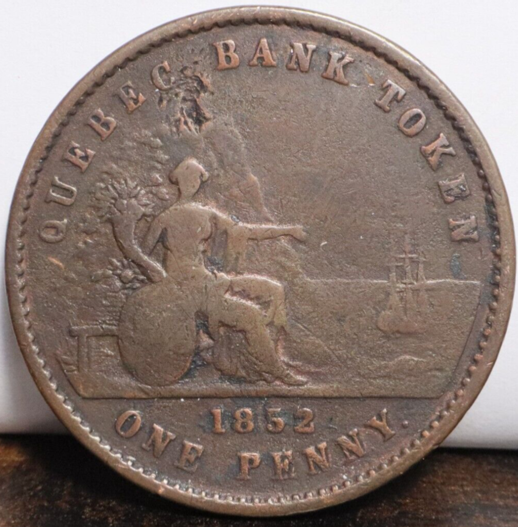 1852 Canada Quebec Bank Token One Half Penny Bank Token #709 | eBay
