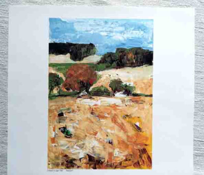 Artificial Leaf Harvest Time in Lip Egg Tempera Erika Stumpf 1986 Print 26x24 cm