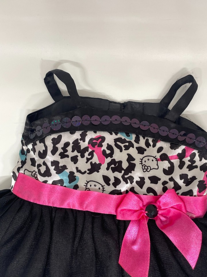 Build A Bear Hello Kitty Leopard Print Dress w/ Black Tulle Skirt ...