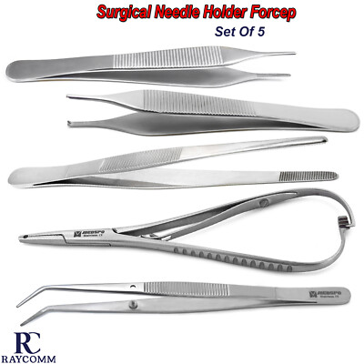 Adson Tweezer Surgical Forceps 12cm Dental Stainless Mathieu Needle Holder Slim