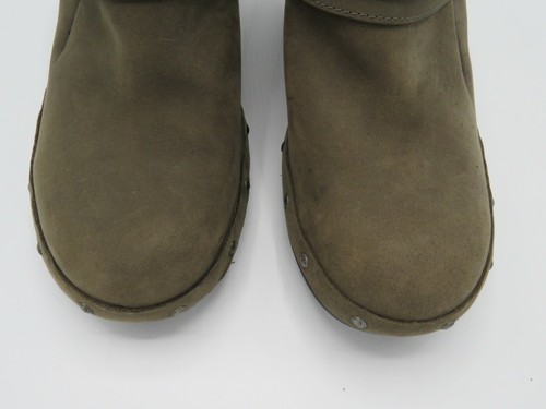Merrell Nieselregen braune hochhackige Leder-Slipper Damenschuhe US 8,5 SCHÖN - Bild 2 von 11