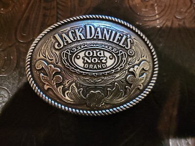 Jack Daniels Gürtelschnalle 5008JD - Antike Silber Optik Im Oval Design
