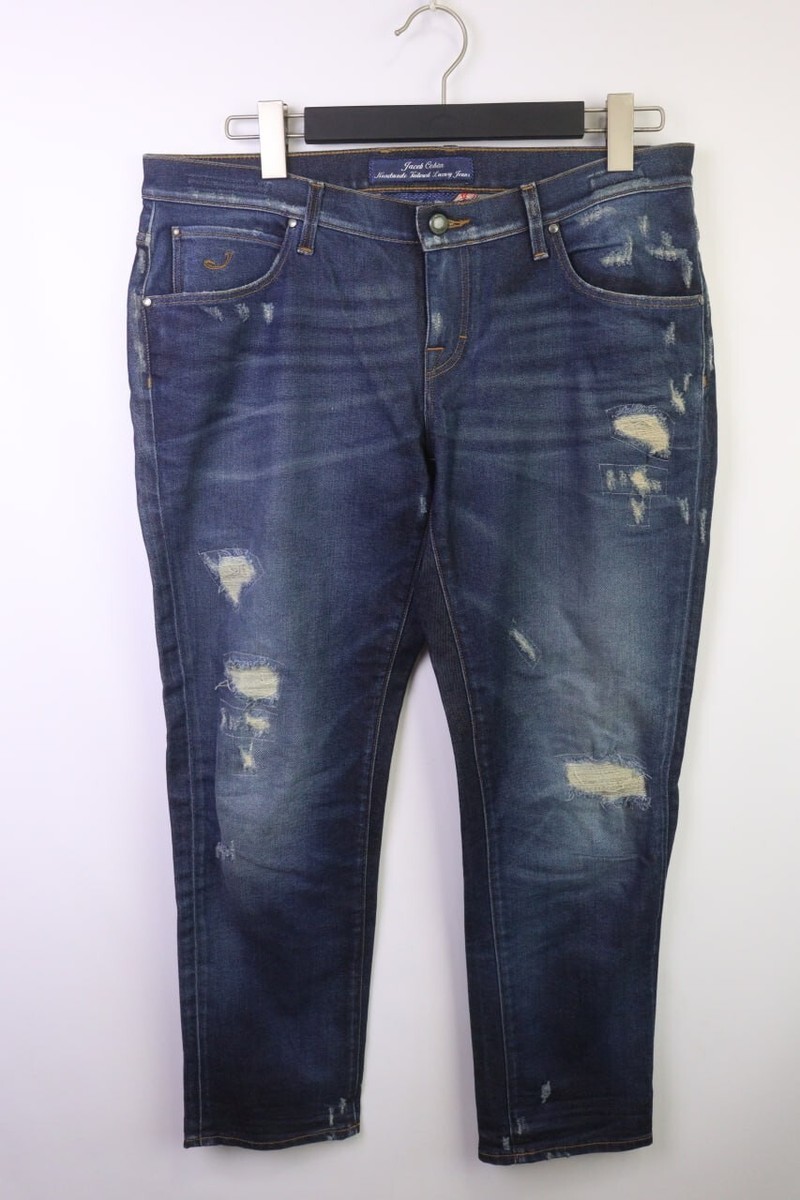 JACOB COHEN Denim PW KAREN Handmade Tailored Distressed Jeans Size