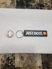 Nike Air Just Do It Hang Tag Keychain Black Orange Rare Retro Vintage HTF X 3 4 