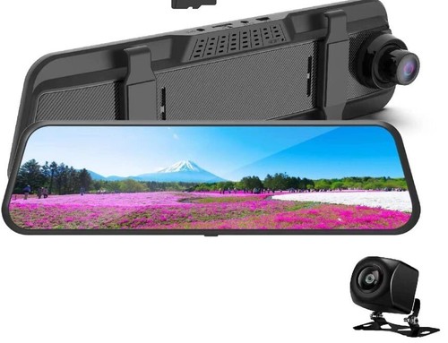 Jansite Stream Media 10" Mirror Dash Cam Rearview Mirror Front & Rear Cameras