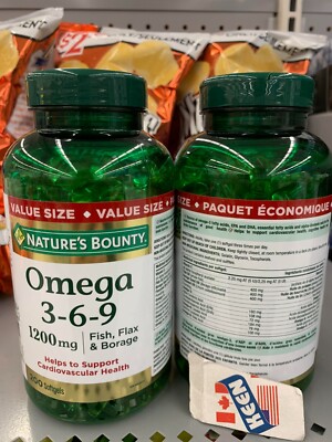 Nature's Bounty Omega 3-6-9 1200 mg 200 Softgels