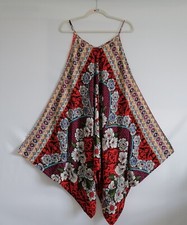 Sievergate Womens Multicolor V-Neck Asymmetrical Hem Floral Boho Dress S