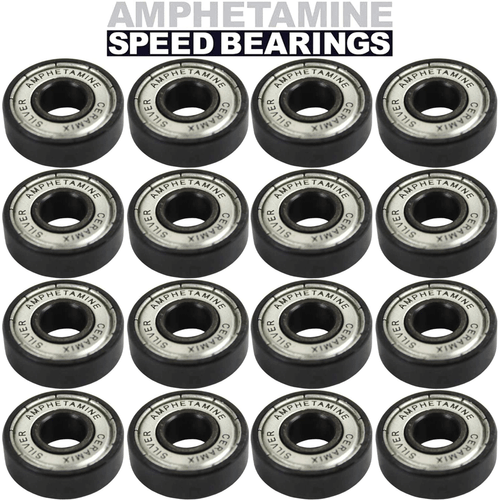 Amphetamine Inline Roller Hockey Speed Bearings and Spacers Kit Ceramic Silver - Picture 2 of 5