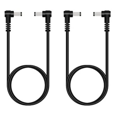 2 Pack 3 ft 5.5mm x 2.5mm 90 Degree Right Angle Male to Male Right Angle DC P...