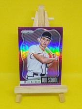 2021 Panini Prizm Old School Purple Baseball Card #OS-4 Braves Eddie Mathews HOF