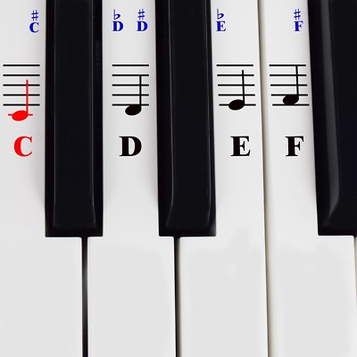 Piano Stickers for 49 / 61/ 76 / 88 Key Keyboards  