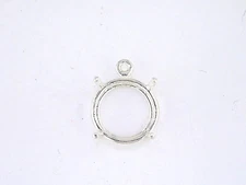 Round 4 Prong Wire Mount Dangle Setting Sterling Silver  