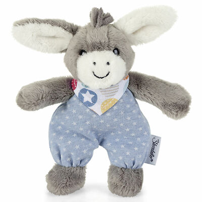 Sterntaler Mini-Spieltier Emmi 3052000 - Kuscheltier Esel mit Rassel 17cm