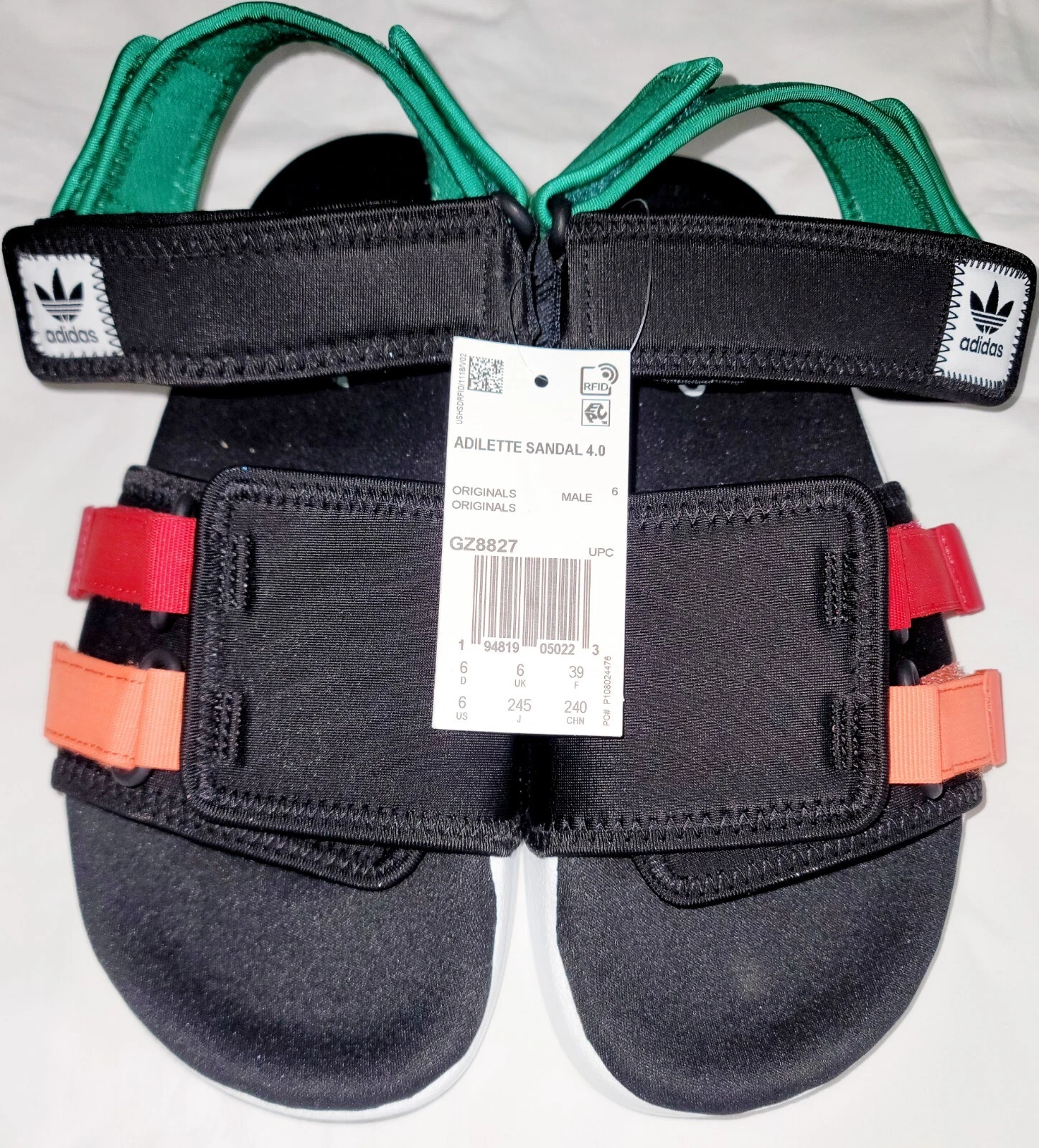 Adidas Originals Adilette Sandalo 4.0 Multicolore Cinturini GZ8827 Uomo TG 6 Donna 7