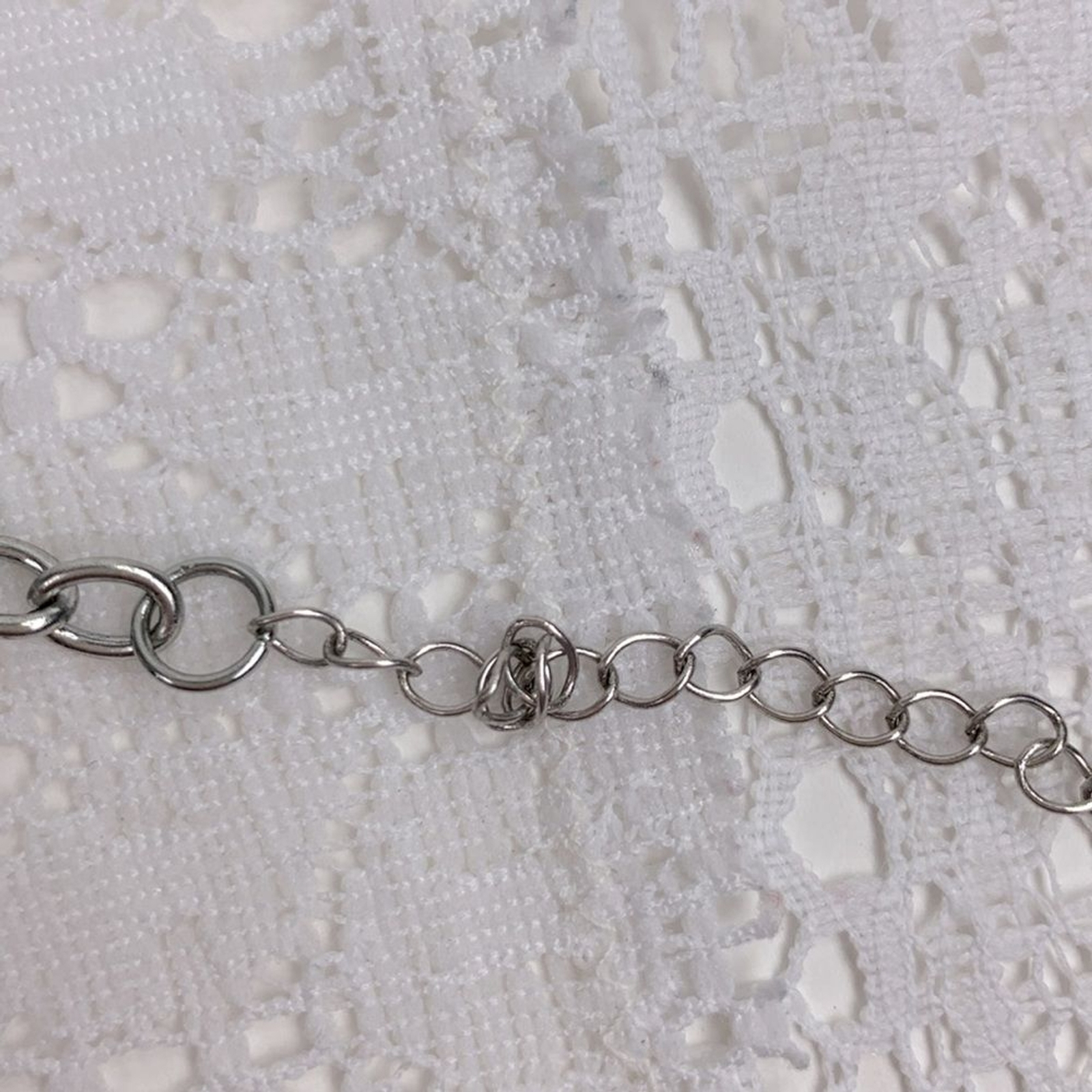 Statement Necklace Silver Chain Multicolor beads … - image 10