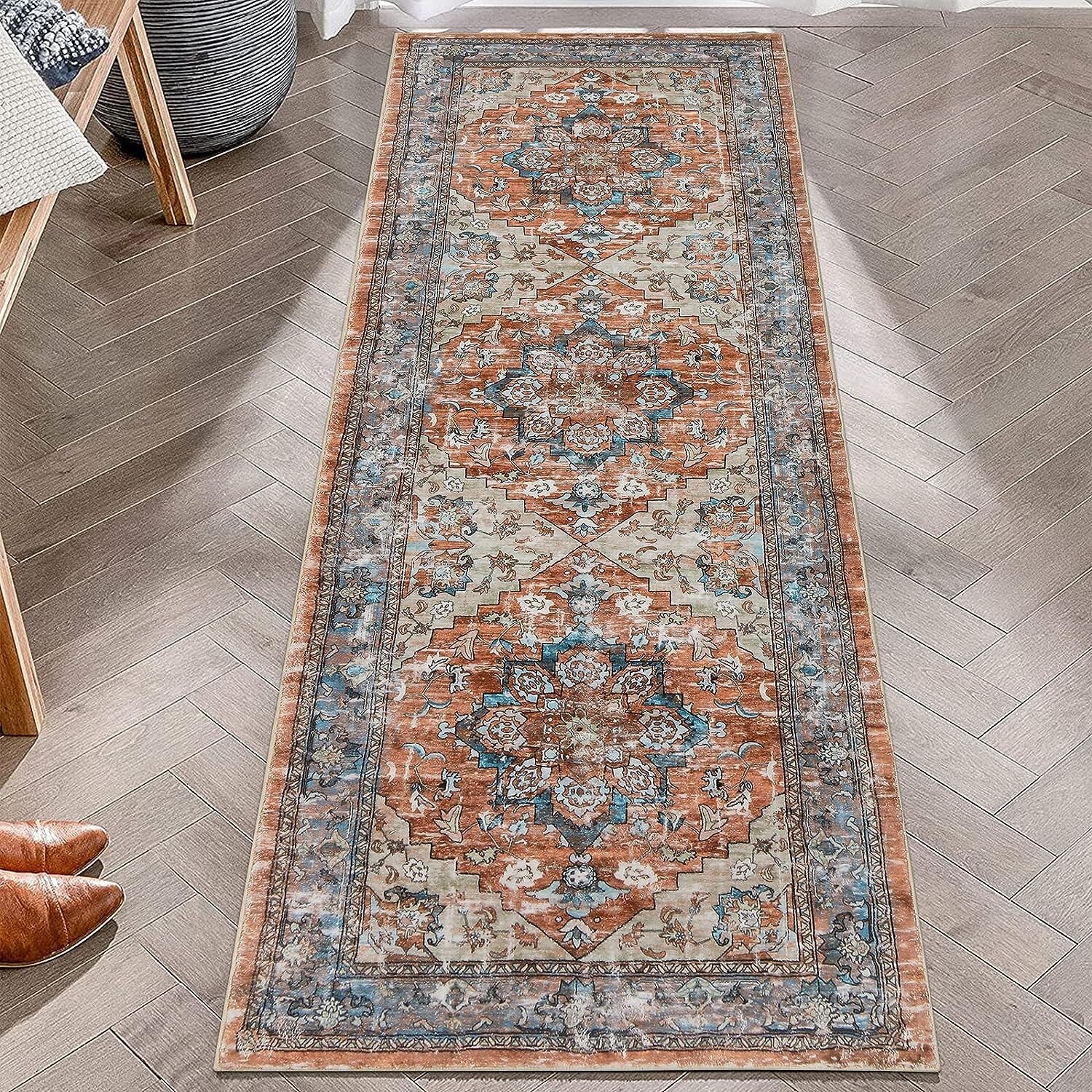 Runner Rug 2x6 Farmhouse Distressed Rugs Washable Non Slip Floor Carpet