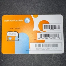 AT&T MICRO SIM Card 3FF • GSM 4G LTE • OEM Genuine NEW • USPS TRACKING
