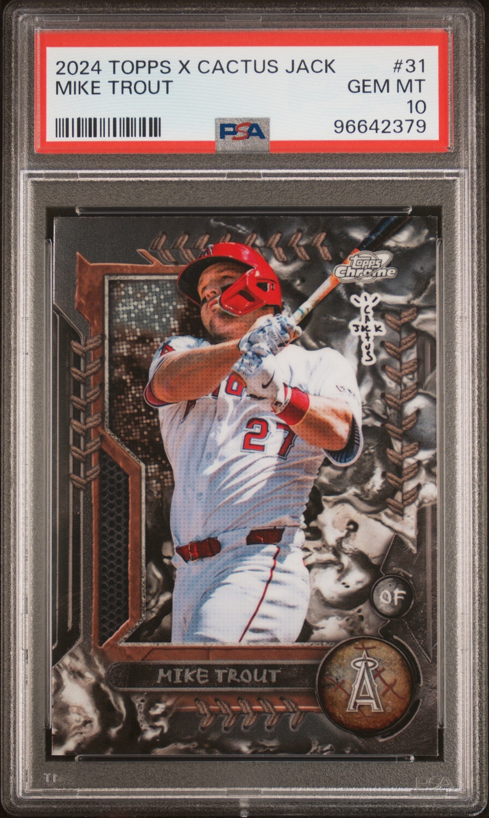 Mike Trout 2024 Topps Cosmic Chrome X Cactus Jack #31 PSA 10 Los Angeles Angels