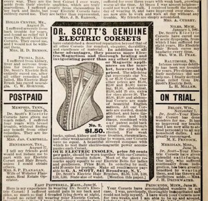 Dr Scott Electric Corset 1885 Advertisement Victorian Ladies Fashion DWLL2