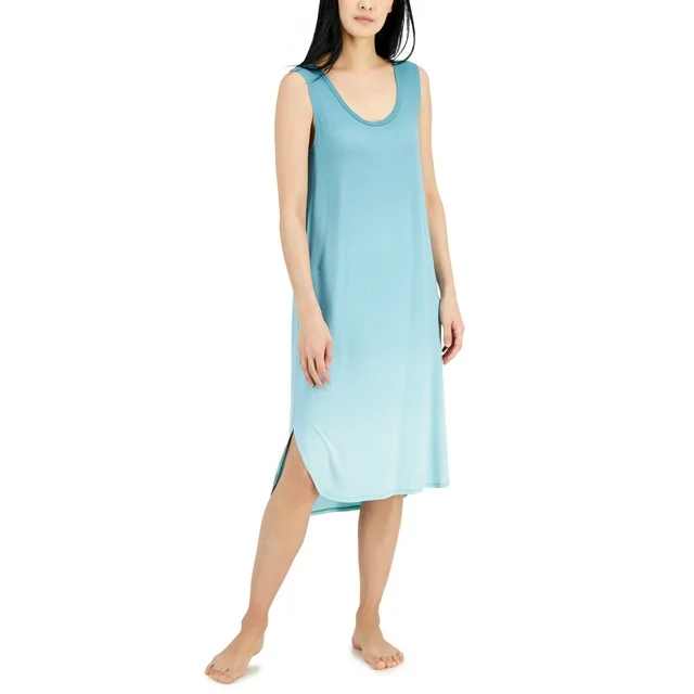 Alfani Women's Side Slit Chemise Nightgown, GB Slate Ombre, Medium