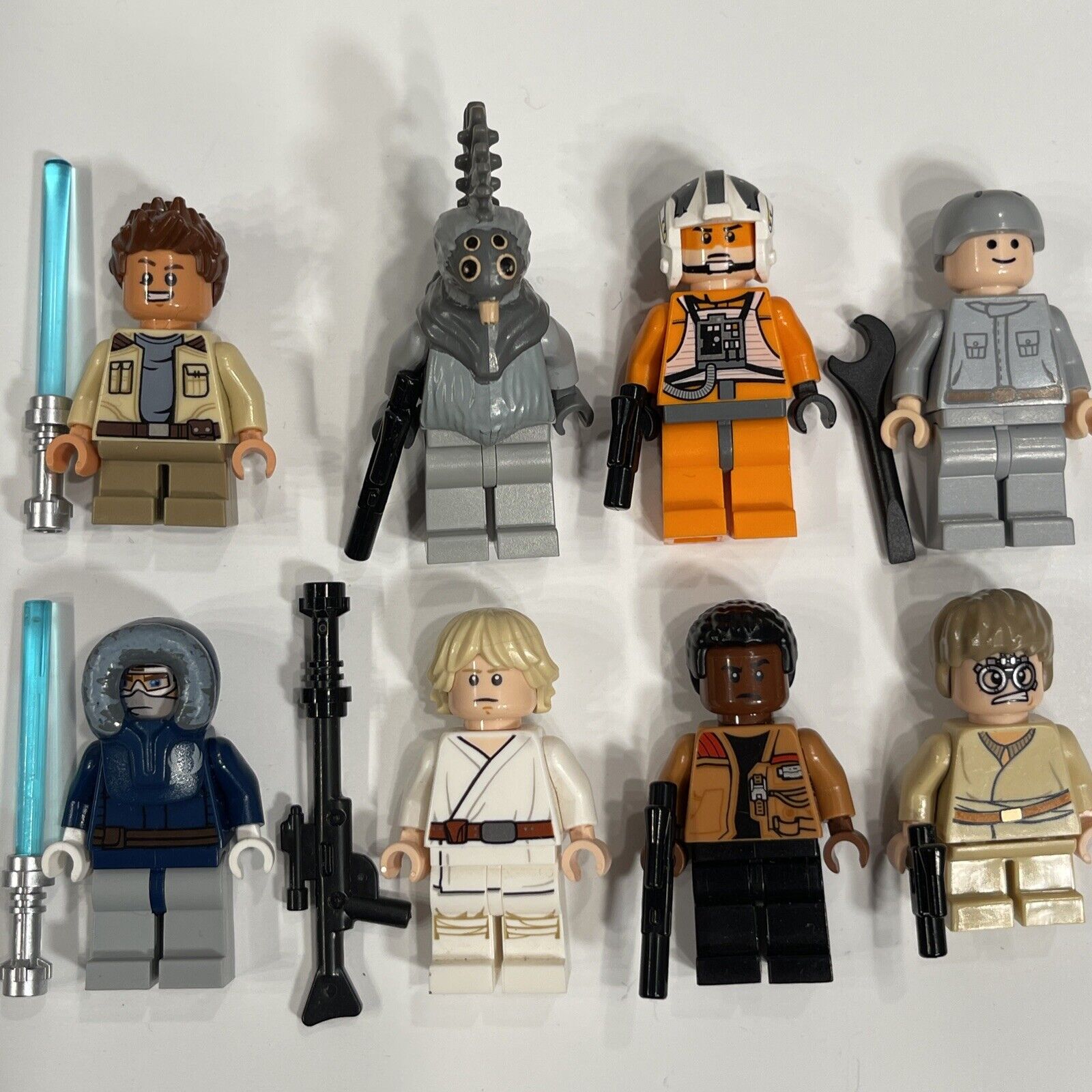 LEGO Star Wars 8 Minifigure Lot Han Solo Luke Anakin Finn Saesee Tiin +No Cracks