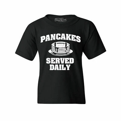 CUSTOM OR SHOP4EVER Distressed Pancakes Served Daily Youth's T-Shirt Pancakes Shirts