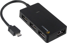 Micro USB OTG Hub for Raspberry Pi Zero, 4-Port Sync Adapter for Android