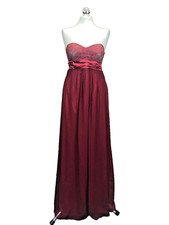 Nazz Collection Red Chiffon Strapless Full Length Dress Shaped Cups Size 10 BNWT