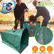 Heavy Duty 72 Gallons Lawn Garden Leaf Bags Reusable Yard Waste Trash Containers
