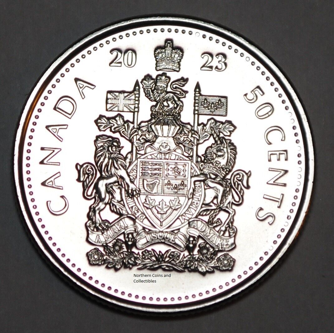 Canada 2023 50 cents UNC from roll - BU Canadian Half Dollar -Queen Elizabeth II