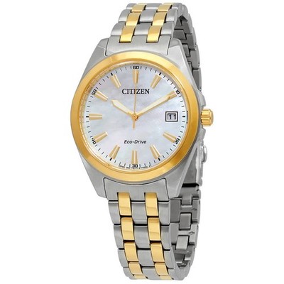 Citizen Eco-Drive MOP Dial Two-tone Ladies Watch EO1224-54D