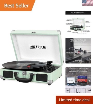 Journey Bluetooth Portable Suitcase Record Player   Mint 3-Speed Vinyl Player
