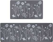 2 Pieces Kitchen Mats and Rug Set,Non-Slip Washable, Kitchen Floor Mats, anti Fa