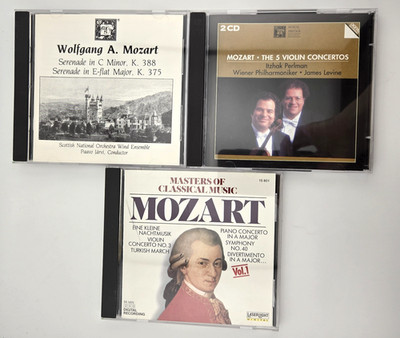 Mozart Cds Lot of 3 - Serenade, Violin Concerto, Piano Concerto, Symphony
