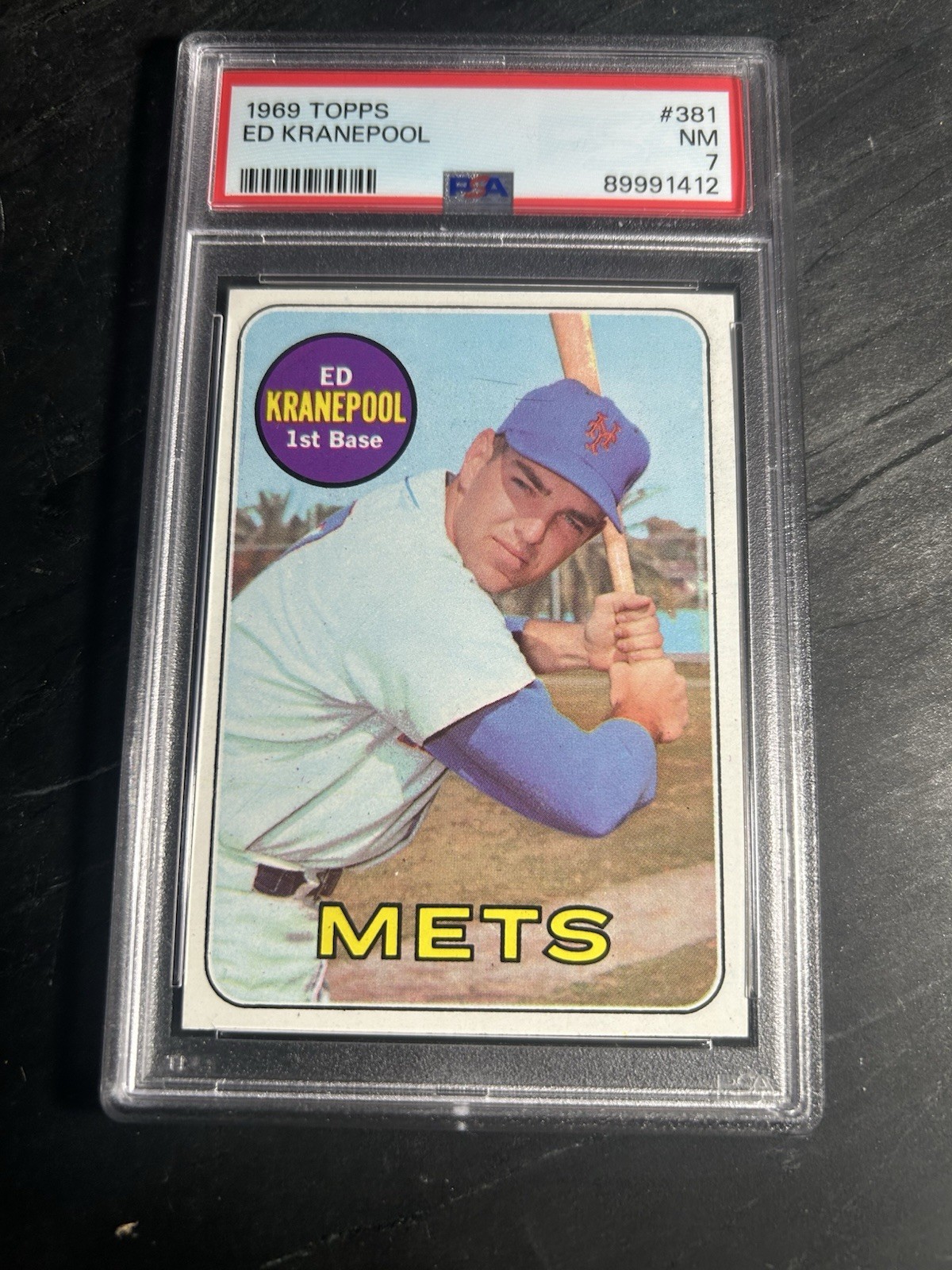 1969 Topps #381 Ed Kranepool PSA 7 New York Mets