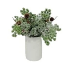 Frosted Pine Arrangement Christmas Decoration, Green, 12", by My Texas House