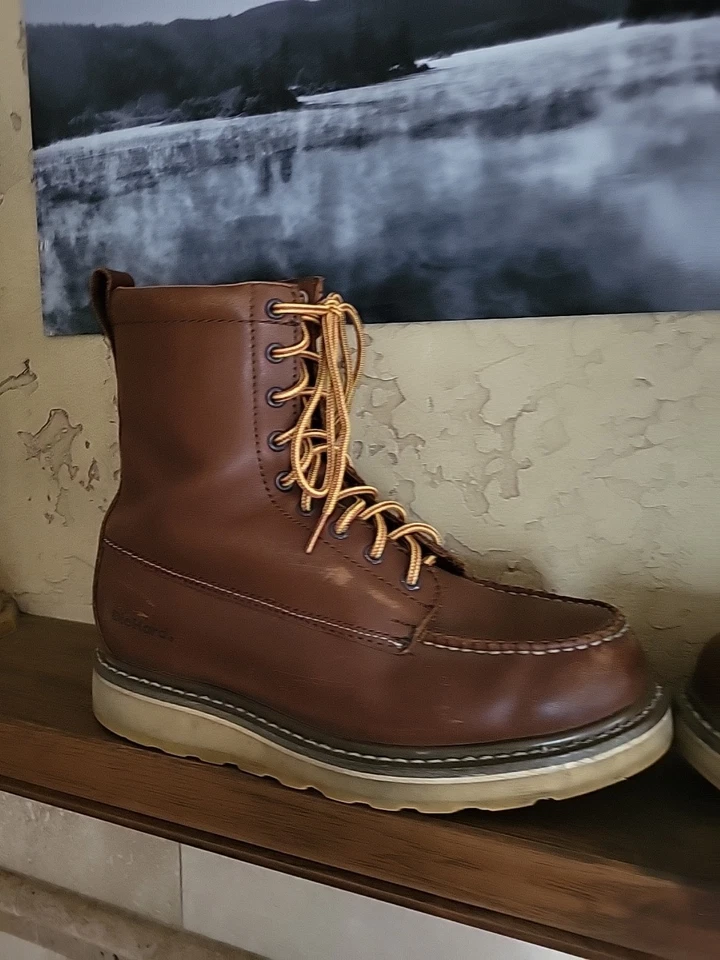 Bota de Trabajo SEARS Die Hard Para Hombre CLÁSICA 6" SureTrak Punta Suave 9D MARRÓN Sin usar, en caja, Cuña Foto 3 de 4