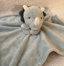 Carter's Baby Lovey Blue Dinosaur Holding Lovey Plush Stripes Stuffed Animal