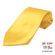Solid Color Ties 3.15 Inch 8CM for Men Pure Color Satin Neckties Formal Gold