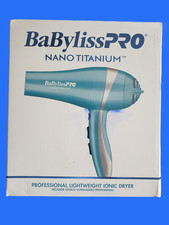 BaBylissPRO Nano Titanium Hair Dryer Blue 2000W Compact 6 Heat  Speed Settings
