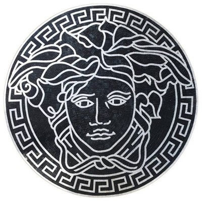 Medusa Medallion Marble Mosaic 30'' Round Handmade Tile Art Greek Roman Decor