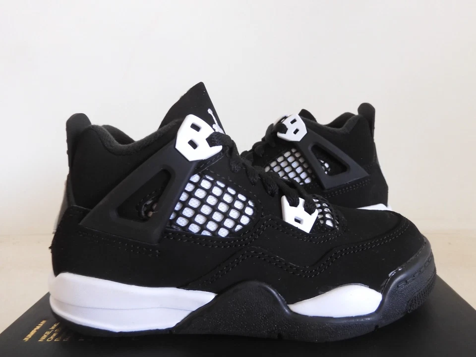 Nike Air Jordan 4 Retro (PS) "White Thunder" Negro-Blanco Talla 10.5c [FV4537-001] Foto 2 de 4