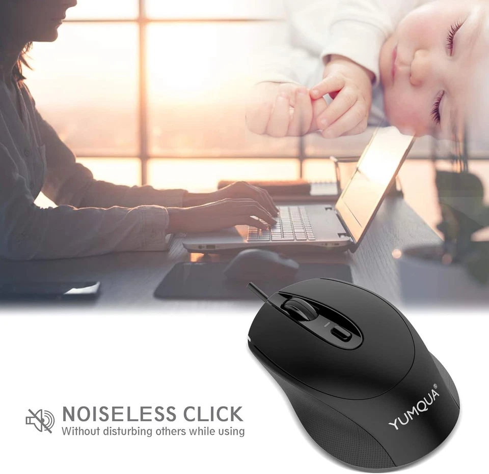 YUMQUA G222 Computer Mouse Wired 4 Pack, Bulk USB Corded Mouse, 4Pack, 4 Pack  - Image 2 of 4