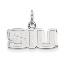 14k White Gold LogoArt Southern Illinois University S-I-U Extra Small Pendant