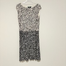 Lauren Ralph Lauren Sleeveless Gathered Polkadot Print dress Black Off-White 12