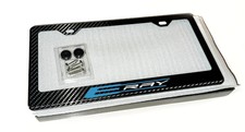 Blue White E Ray C8 100 Carbon Fiber License Plate Frame
