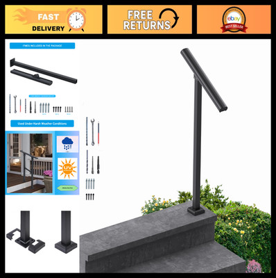 Outdoor Aluminum Handrail for 1 Step - Rust-Free Railing Kit, Easy Install, Weat